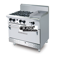 Bếp âu 4 họng rán phẳng có lò nướng OB4GG1BWOL