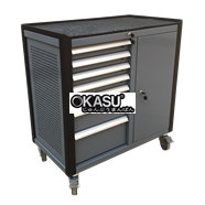 Tủ dụng cụ 10 ngăn kèm hộc có khóa OKASU N1RD10