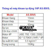 Máy khoan tự động 1HP AS-80VS