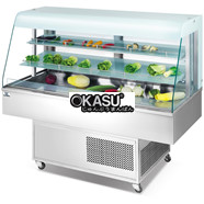 Tủ mát trưng bày siêu thị kính cong OKASU PW-15