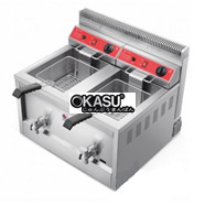 Bếp chiên nhúng đôi có vòi xả Libermann L-102V