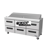 Bàn salad 6 ngăn Lassele LST72-D6