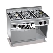 Bếp âu 6 họng, 1 lò nướng bằng gas BERTOS G7F6+FG1