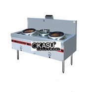 Bếp Á 2 họng gar 1 nồi hâm có quạt thổi Kainox GKR2B1P-BM