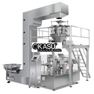 Máy cân đóng gói tự động dạng trạm xoay túi rời 