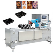 Máy dán miệng khay, vỉ, ly, tô, hộp, hủ tự động