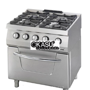 BẾP ÂU 4 HỌNG DÙNG GA CÓ LÒ NƯỚNG OSOGEF 8070