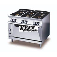 Bếp Âu 6 họng có lò nướng Olis D76/10 CGG