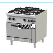 Bếp Âu 4 họng có lò nướng Nayati NGR 8-75 ME