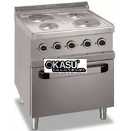 BẾP ĐIỆN 4 HỌNG TRÒN CÓ LÒ NƯỚNG DÙNG ĐIỆN MBM MG7E4F77