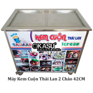 Máy Làm Kem Cuộn Thái Lan 2 chảo 42cm