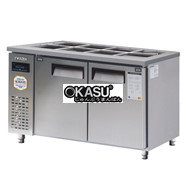 Bàn salad 2 cánh inox Everzen UDS-15BIR