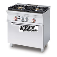 Bếp âu 2 đầu đốt dùng gas và lò nướng gas Lotus CF2-58G