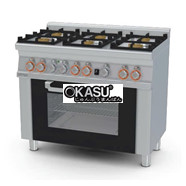 Bếp âu 6 họng có lò nướng Lotus CF6-610GEM