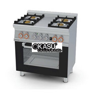 Bếp âu 4 họng kết hợp lò nướng Lotus CF4-68GEM