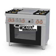 Bếp 4 họng kèm lò nướng điện (cửa kính) Lotus TPF4-610GEM