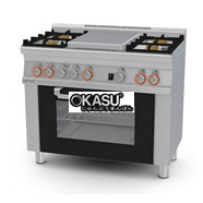 Bếp âu 4 họng có lò nướng điện (cửa kính) Lotus TPFM4-610GEM