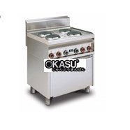 Bếp âu 4 đầu đốt kèm lò nướng điện (cửa thép không gỉ) Lotus CF4-8ET