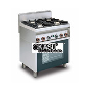 Bếp âu 4 đầu đốt kèm lò nướng gas (cửa kính) Lotus CF4-8G