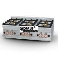Bếp âu 6 đầu đốt dùng gas Lotus PCT-610G