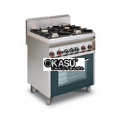 Bếp âu 4 đầu đốt dùng gas kèm lò nướng điện đa chức năng (cửa kính) Lotus CF4-8GEM