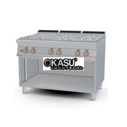 Bếp gas 6 đầu đốt trên tủ mở Lotus PCA-912G