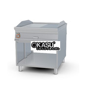 Bếp chiên điện 1/2 rãnh + 1/2 mặt nướng mạ crôm mịn Superchrome trên tủ mở Lotus FTLR-118ETS