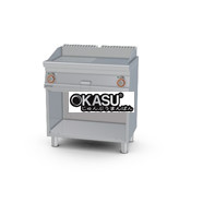 Bếp chiên điện 1/2 rãnh + 1/2 mặt nướng mạ crôm mịn Superchrome trên tủ mở Lotus FTLR-558ETS