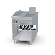 Bếp nướng gas có mặt nướng trơn mạ crôm Superchrome trên tủ mở Lotus FTL-116GS