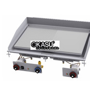 Bếp chiên gas 1/2 rãnh + 1/2 mặt nướng mạ crôm mịn Superchrome Lotus FTLRD-99GS