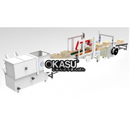 Dây chuyền đóng gói tự động cấp mở, dán và đóng đai thùng Carton
