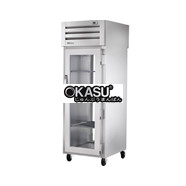 Tủ lạnh cửa xoay mặt trước bằng kính/mặt sau bằng kính Pass-Thru với chất làm lạnh hydrocarbon True STA1RPT-1G-1G-HC