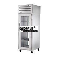 Tủ lạnh cửa xoay mặt trước bằng kính/mặt sau bằng kính Pass-Thru với chất làm lạnh hydrocarbon TRUE STG1RPT-1G-1G-HC