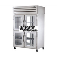 Tủ lạnh cửa xoay nửa trước bằng kính/nửa sau bằng kính Pass-Thru TRUE STA2RPT-4HG-4HG-HC