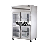 Tủ lạnh cửa xoay nửa trước/cửa xoay sau bằng kính Pass-Thru TRUE STG2RPT-4HG-2S-HC