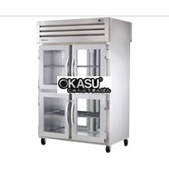 Tủ lạnh cửa xoay nửa trước bằng kính/nửa sau bằng kính Pass-Thru TRUE STG2RPT-4HG-4HG-HC