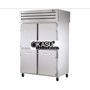 Tủ lạnh cửa xoay nửa trước chắc chắn/sau bằng kính Pass-Thru TRUE STG2RPT-4HS-2G-HC