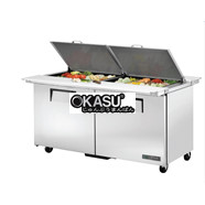 Bàn Sandwich/Salad cửa đặc Mega-Top hai mặt TRUE TSSU-60-24M-B-DS-ST-HC