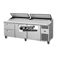 Bàn chuẩn bị pizza có cửa và ngăn kéo chắc chắn TRUE TPP-AT2-93D-2-HC~SPEC3