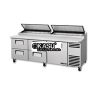 Bàn chuẩn bị pizza có cửa và ngăn kéo chắc chắn TRUE TPP-AT2-93D-4-HC