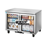 Bàn mát 2 cánh kính có bộ hẹn giờ TRUE TUC-48G-HST-HC~FGD01