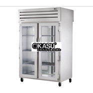 Tủ sưởi ấm cửa xoay mặt trước bằng kính, phía sau chắc chắn Pass-Thru TRUE STR2HPT-2G-2S