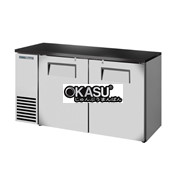 Bàn lạnh một vùng có cửa xoay chắc chắn sâu 24 inch có mặt trên màu đen và bên ngoài bằng thép không gỉ TRUE TBB24-60-2S-Z1-BST-S-1