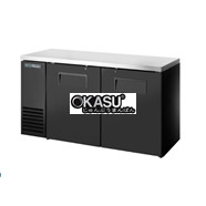 Bàn lạnh một vùng có cửa xoay chắc chắn sâu 24 inch với mặt trên bằng thép không gỉ và bên ngoài màu đen TRUE TBB24-60-2S-Z1-SFT-B-1