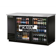 Bàn lạnh quầy bar cửa xoay bằng kính có đèn LED TRUE TBB-2G-HC-LD