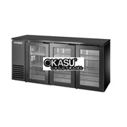 Bàn lạnh một vùng có cửa xoay bằng kính sâu 24 inch với mặt trên màu đen và bên ngoài màu đen TRUE TBB24-72-3G-Z1-BST-B-1