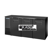 Bàn lạnh một vùng có cửa xoay chắc chắn sâu 24 inch với mặt trên màu đen và bên ngoài màu đen TRUE TBB24-72-3S-Z1-BST-B-1
