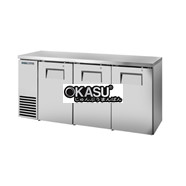 Bàn lạnh một vùng có cửa xoay chắc chắn sâu 24 inch với mặt trên hoàn thiện bằng thép không gỉ và bên ngoài bằng thép không gỉ TRUE TBB24-72-3S-Z1-SFT-S-1