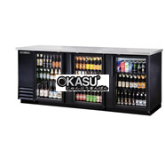 Bàn lạnh quầy bar cửa xoay bằng kính có đèn LED TRUE TBB-4G-HC-LD