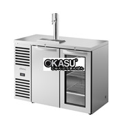 Bàn lạnh một vùng Reach-In với hệ thống làm lạnh bên trái. Bên ngoài bằng thép không gỉ và cửa xoay bằng kính & rắn TRUE TDR48-RISZ1-L-S-SG-1